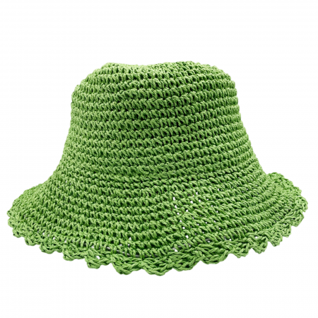 Palarie de soare BUCKET pentru femei, Paie, Verde [2]