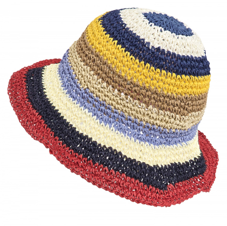 Evantaie & Palarii & Umbrele De Soare - Palarie de soare BUCKET pentru femei, Paie, Rosu/ Multicolor