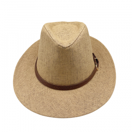 Pălărie camel Panama cu bandă maro - look modern și relaxat [2]
