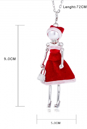 Pandantiv MRS CLAUS cu lant, Rosu [2]