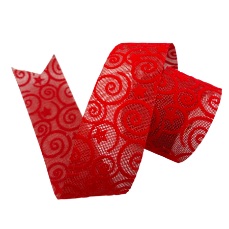 Panglica Decorativa Rosie cu Motive Festive BELLE [2]