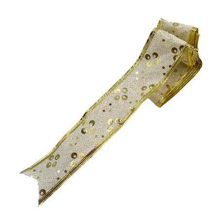 Panglica brad Craciun GOLDIE, Auriu, 4x230cm [1]