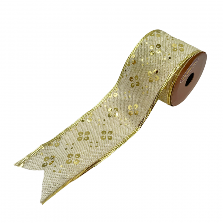 Panglica brad Craciun GOLDIE, Auriu, 6x230cm [1]