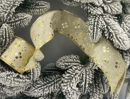 Panglica & Funde - Panglica brad Craciun GOLDIE, Auriu, 6x230cm