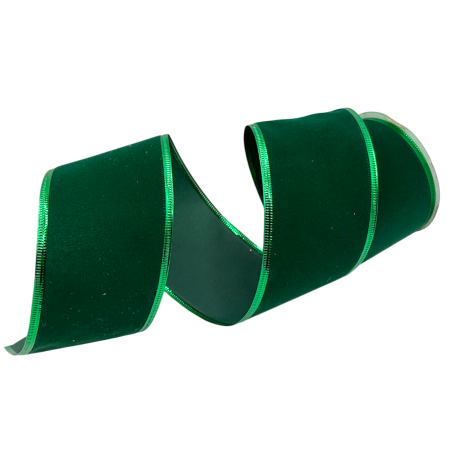 Funde & Panglici - Panglică Decorativă Verde din Catifea SEASON, 6 x 270 cm