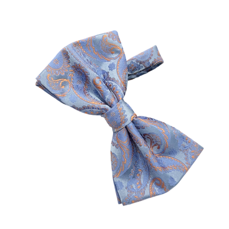 Set elegant Ethan cu papion albastru deschis - model paisley [2]