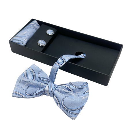 Papioane Cu Model - Set Papion albastru Sky Paisley