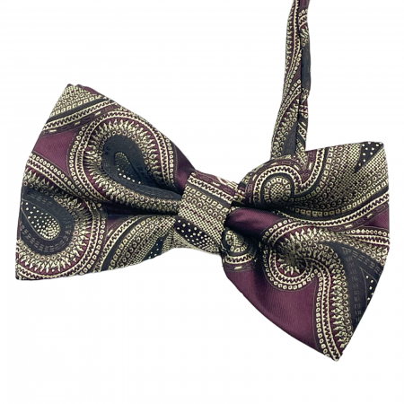Papion burgundy cu model, ALAN, Set cu butoni si batista [1]