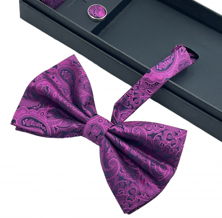 Set Papion fuchsia-negru cu model, CEDRIC [1]
