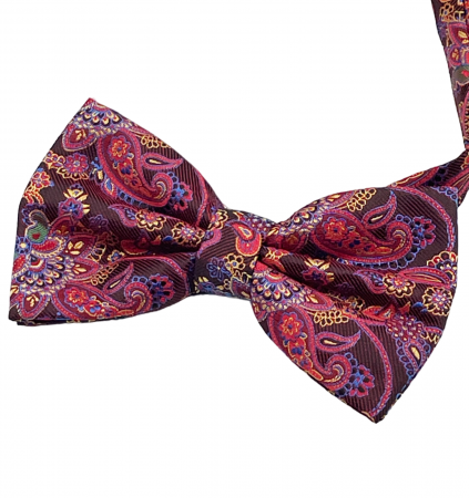 Papion burgundy cu model, HUGO, Set cu butoni si batista [1]
