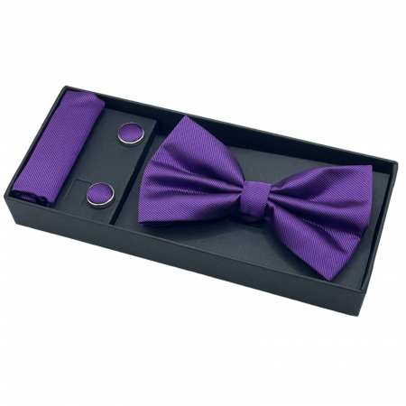 Papion violet, MISTERY, Set cu butoni si batista [2]