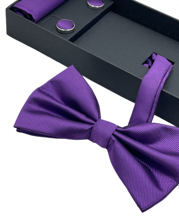 Papion violet, MISTERY, Set cu butoni si batista [1]