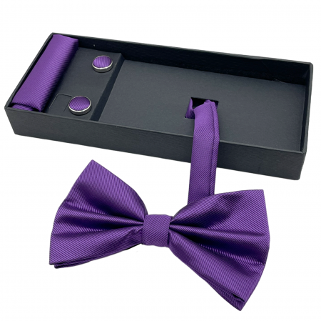 Papion violet, MISTERY, Set cu butoni si batista [3]