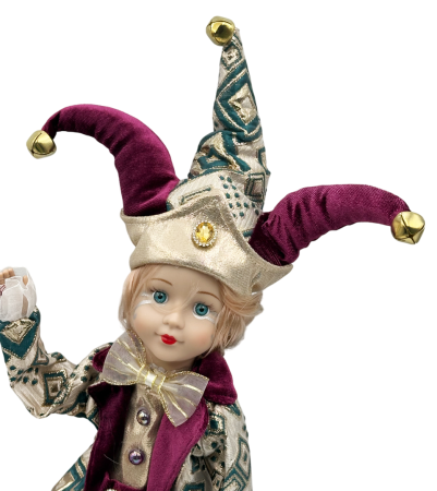 Papusa decorativa Arlechin mov auriu JOLLO [2]