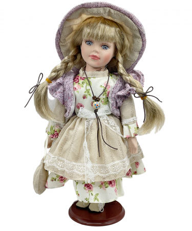 Papusi De Portelan - Papusa portelan CLARA, Par blond, 30cm