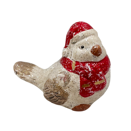 FIGURINE & PLUSURI - Păsărică decorativă cu fular roșu DIDDY
