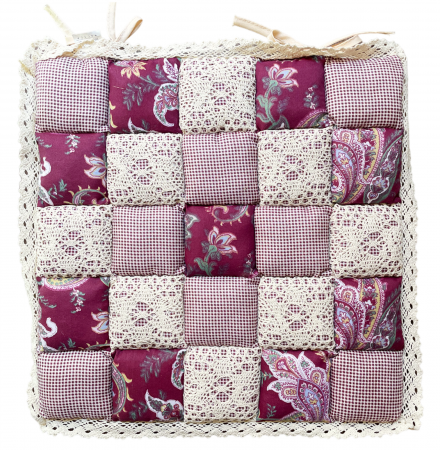 De Gradina - Perna mov pentru scaun LETICE, Cu dantela, 40cm