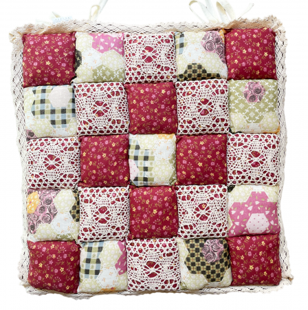 De Gradina - Perna rosie pentru scaun SYLVIE, Cu dantela, 40cm
