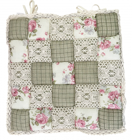 De Gradina - Perna verde pentru scaun LETICE, Cu dantela, 40cm