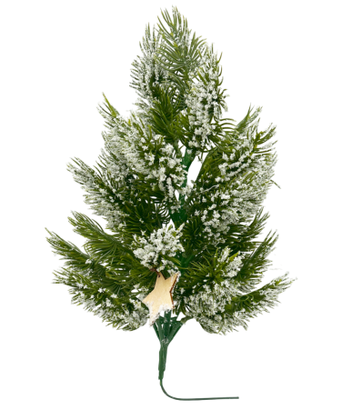 Colectia Dulce De Craciun - Brad decorativ - Crenguta cu efect de zăpadă și stea natur