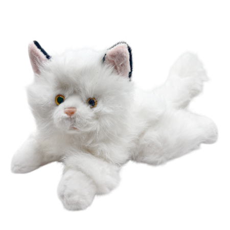 Pisicuta alba de plus KIKI - jucarie pufoasa pentru copii [1]