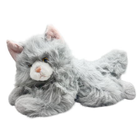 Pisicuta gri de plus KIKI - jucarie pufoasa pentru copii [1]