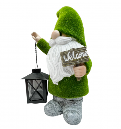 De Sezon - Pitic decorativ cu felinar WELCOME BUDDY, 28cm