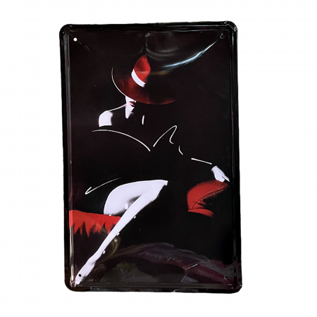 Placa metalica WOMAN IN BLACK, 20x30cm [1]