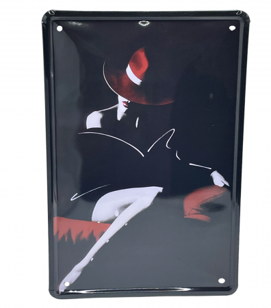 Obiecte Decorative - Placa metalica WOMAN IN BLACK, 20x30cm