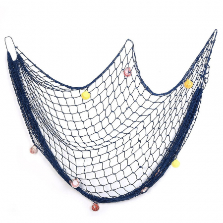 De Vara - Navod decorativ cu scoici NAVY, Albastru, 150x200cm