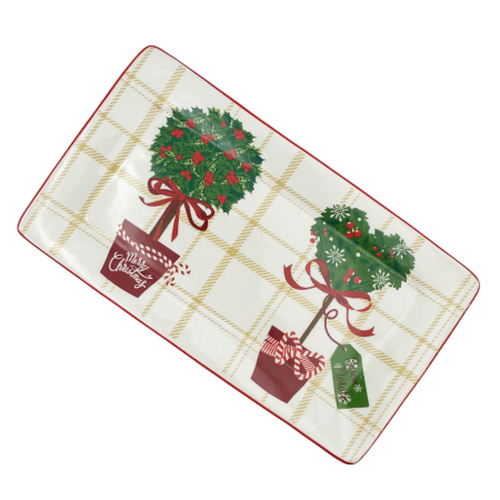 Platou ceramic Crăciun – cu motive festive NATALE, 24x13cm [2]