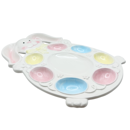 Platou decorativ iepuraș – suport ouă colorate [1]