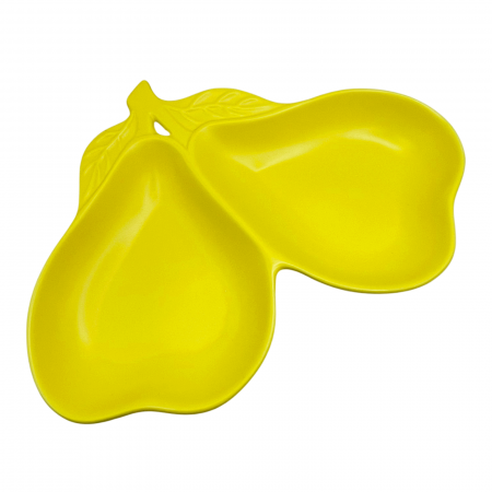 DE TOAMNA - Platou compartimentat PEAR, Galben, 25x18cm