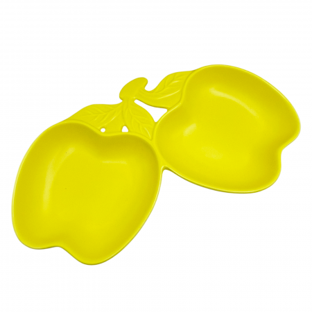DE TOAMNA - Platou compartimentat APPLE, Galben, 25x15cm