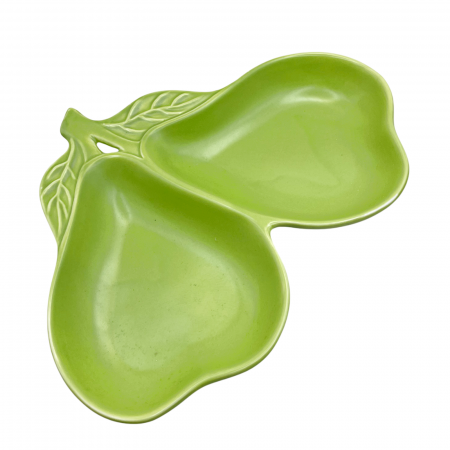 DE TOAMNA - Platou compartimentat PEAR, Verde, 25x18cm