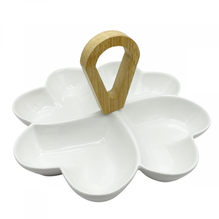 Servirea & Pregatirea Mesei - Platou compartimentat pentru aperitive LIAM, Alb, 20cm