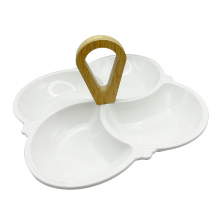 Servirea & Pregatirea Mesei - Platou compartimentat pentru aperitive MARCUS, Alb, 20cm