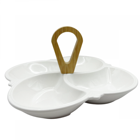 Platou compartimentat pentru aperitive MARCUS, Alb, 20cm [2]