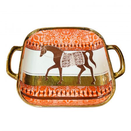 Platou servire HERMES, 18.5x23cm, Portelan [2]