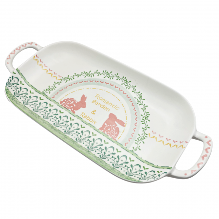 SERVIREA MESEI - Platou cu manere ROMANTIC GARDEN, 37x17cm