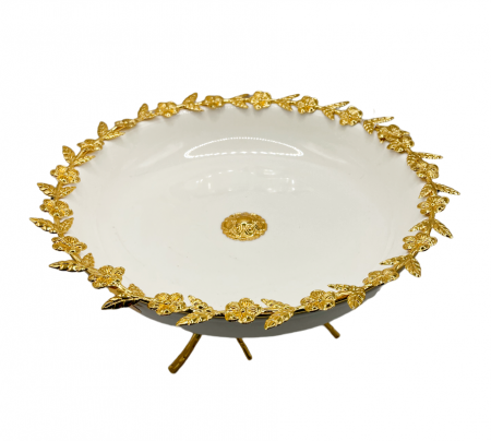 Bol alb cu picior MARGARET, 25cm [2]