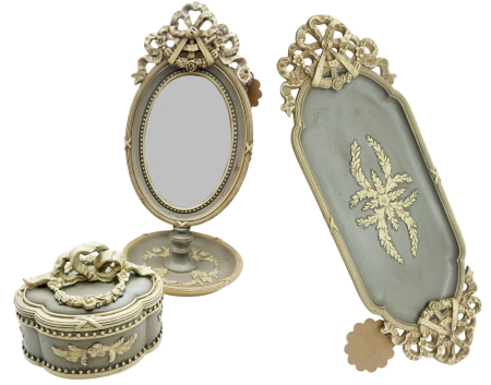 Set decorativ VINTAGE SOPHIE, Gri antichizat [1]