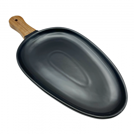 Platou cu maner RUBEN, Negru, 17x34cm