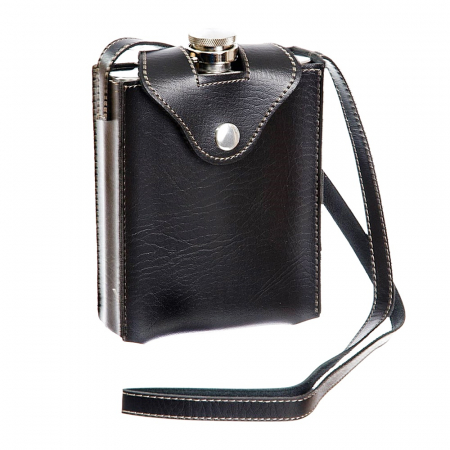 Pahare si Accesorii Bar - Plosca inox GERARD, 525ml, Husa neagra