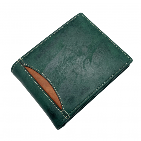 Portofele Barbatesti - Portofel barbati ALEJANDRO 12x10cm, Verde, Piele Naturala