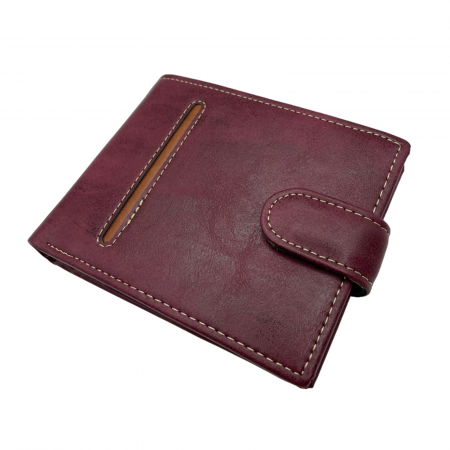 Portofel barbati FRANCO 12x10cm, Burgundy, Piele Naturala [5]
