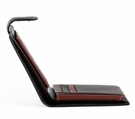 Portofel barbati FRANCO 12x10cm, Burgundy, Piele Naturala [4]