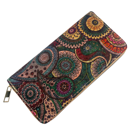 Portofele Dama - Portofel dama Vintage MANDALA, Din pluta