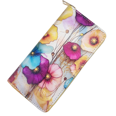 DE VARA - Portofel dama CHARM, Cu flori pastelate