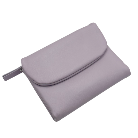 MODA & ACCESORII - Portofel damă compact LUNA compartimentat - Mov lila - 13 cm